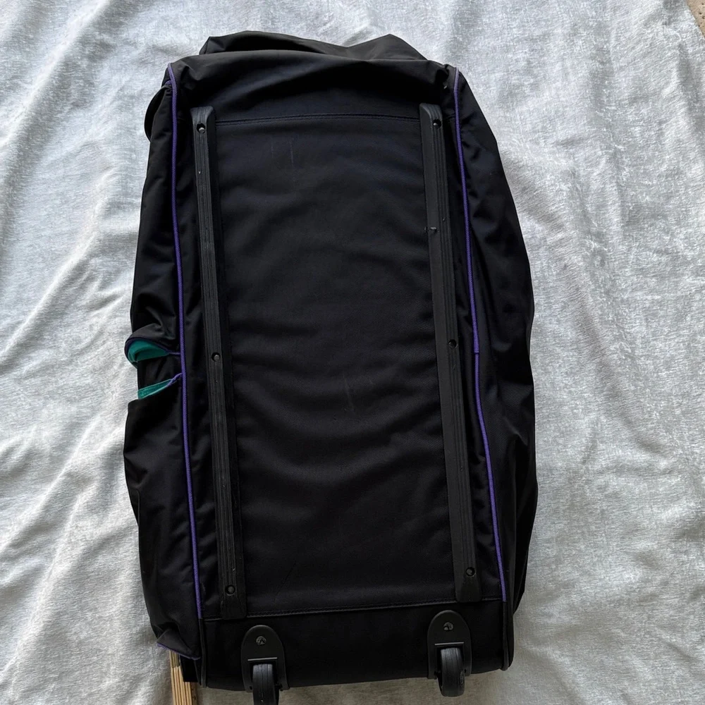 Pierre Cardin Vintage 90s Black Purple Duffel Bag Travel Gym Bag